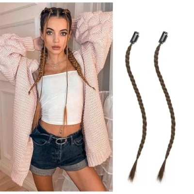 Image of Clip In Hair Extension Braids Dreadlocks Extensions, Box (17.7&#039;&#039; 1 Braid On Light Brown)