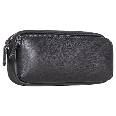 Image of STILORD &#039;Melissa&#039; Large Pencil Case Vintage Leather Pouch Pen Ideal as Bag Organiser Make Up in Genuine Leather, Colour:Black
