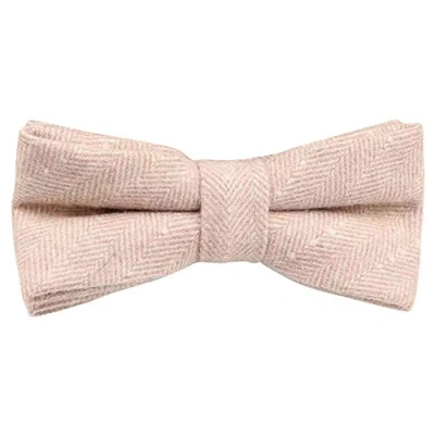 Image of Children&#039;s Kids Boys Luxury Wool Pre Tied and Elasticated Bow Tie (Pink Herringbone) suitable for formalwear, weddings, parties, pageboy outfits