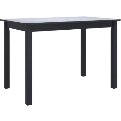 Image of vidaXL Dining Table Black 114x71x75 cm Solid Rubber Wood