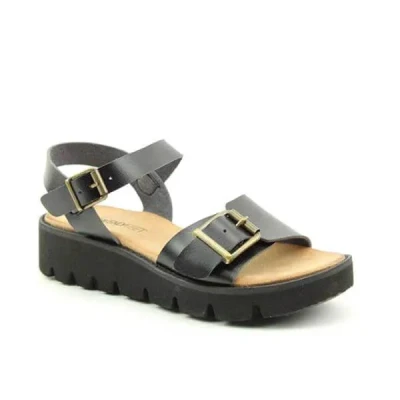 Image of Heavenly Feet Trudy Black Premium Sandals Size 5
