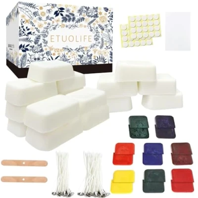Image of Soy Wax for Candle Making,Candle Wax,Candle Making Kit,Candle Supplies 960g Dyed Wick Sticker,Candle Kits Adults Beginners Melt Kit,Make Your Own