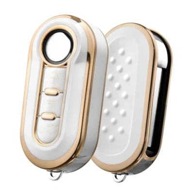 Image of OATSBASF Car Key Case for FIAT, Suitable FIAT Lancia, Box Cover 3 Buttons (White)