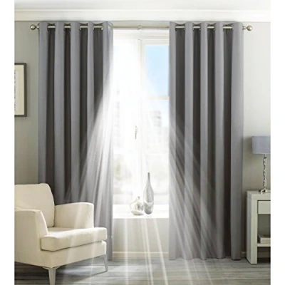 Image of Paoletti Two Curtain Panels, Polyester, Silver, 66 x 54 (168 137 cm)