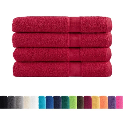Image of vidaXL Premium Towels SOLUND 4 pcs Red 100x200 cm 600 gsm