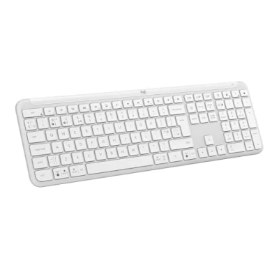 Image of Logitech Signature Slim K950 Wireless Keyboard, Sleek Design, Switch Typing Between Devices, Quiet Typing, Bluetooth, Multi OS, Windows, Mac, Chrome, QWERTY UK Layout, White