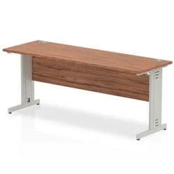 Image of Impulse 1800x600 Walnut Silver Cable Leg
