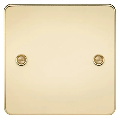 Image of KnightsBridge Flat plate 1G blanking polished brass
