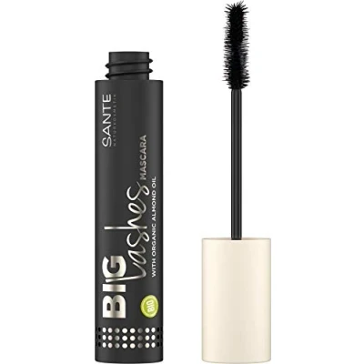Image of SANTE Naturkosmetik Big Lashes Mascara 01 Black, Black for XL Eyelashes, Thick &amp; Long Organic Almond Oil Extract, Vegan, 10 ml