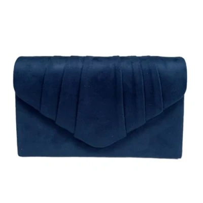 Image of LeahWard Women&#039;s Suede Clutch Handbags Purse Wedding Bags 308 (Navy)