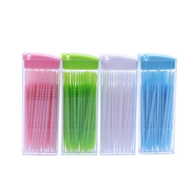 Image of HEALLILY Double ended Plastic Toothpicks Teeth Sticks for Oral Care 200pcs