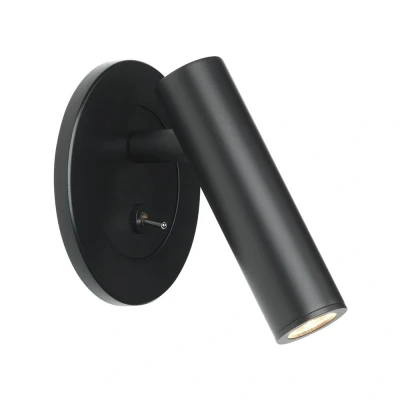 Image of Enna Recess Switched LED Matt Black Reading Light Astro