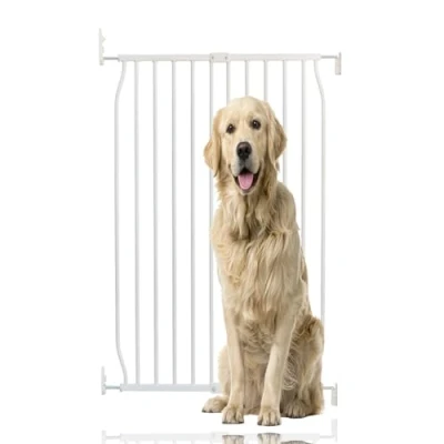 Image of Bettacare Extra Tall Eco Screw Fit Pet Gate, White, 70cm 80cm, Gate 100cm in Height,Screw Fitted Dog Safety for Puppy