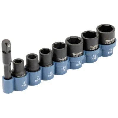 Image of Makita E 12289 8 Piece Impact Socket Set ¼ Sq