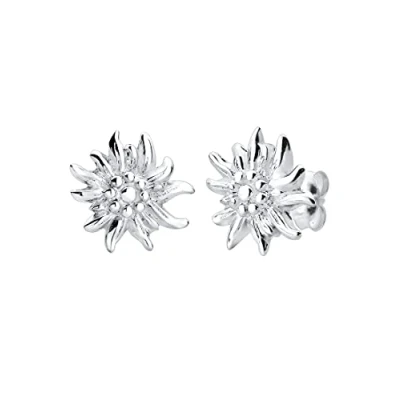 Image of Elli Earrings Ladies Stud Edelweiss Traditional in 925 Sterling Silver