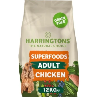Image of Harringtons Superfoods Complete Grain Free Hypoallergenic Chicken with Veg Dry Adult Dog Food 12kg Made All Natural Ingredients