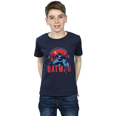 Image of DC Comics Boys Batman Gotham City T Shirt Navy Blue 3 4 Years