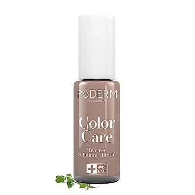 Image of PODERM FUNGAL nail INFECTIONS Taupe varnish TEA TREE Prevention &amp; treatment of Nails Yellowed/Damaged by TREATS COLOURS foot/hand Swiss Made