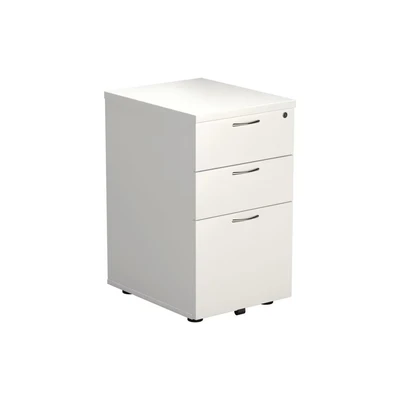 Image of Jemini White 3 Drawer Under Desk Pedestal W404 X D500 H690mm KF78664