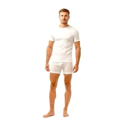Image of Haigman Men&#039;s Short Sleeve Round Neck Thermal Vest 2 Pack (XXL, UK, 50 52 in, 127 132cm, White)