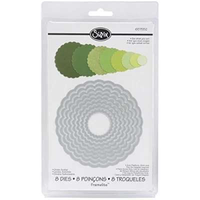 Image of Sizzix Framelits Die Circles Scallop, Set of 8, Multi Colour