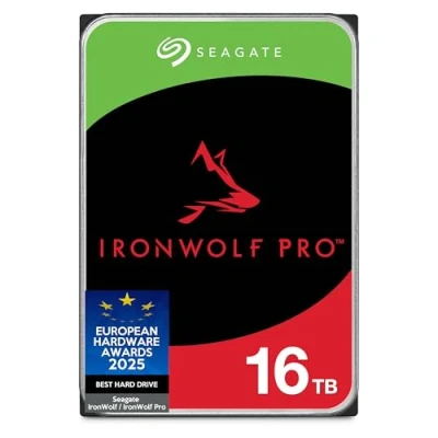 Image of Seagate IronWolf, Pro 16 TB, Enterprise Internal NAS HDD CMR 3.5 Inch, SATA 6 Gb/s, 7,200 RPM, 256 MB Cache for RAID NAS, Rescue Services Frustration Free Packaging (ST16000NTZ01)
