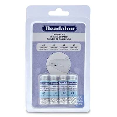 Image of Beadalon 600 Piece Crimp Bead Variety Pack, Silver Plated
