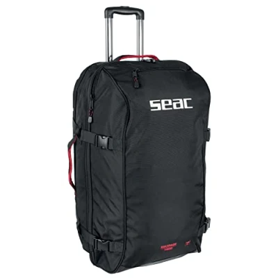 Image of SEAC Equipage 1000, Roller Backpack Bag for Scuba Diving Equipment, 140 lt, 30&quot;&quot; x17 x15, Large Duffel Gear Bag, black