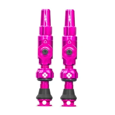 Image of Muc Off Big Bore Lite Tubeless Valves, Pink 30mm Precision Engineered Dust Caps for Bikes with Revolutionary Airflow Technology Presta Valve MTB/Road/Gravel
