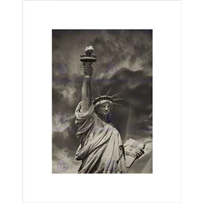 Image of Wee Blue Coo PHOTO COMPOSITION LANDMARK STATUE LIBERTY NEW YORK FRAMED ART PRINT B12X13068