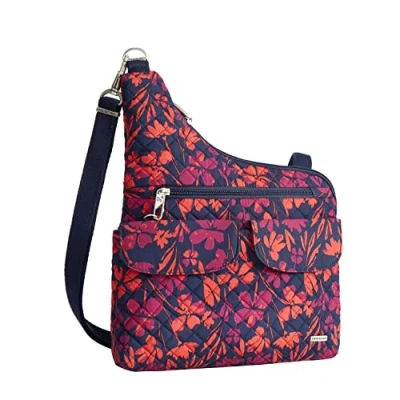 Image of Travelon Unisex Adult Anti Theft Classic Crossbody Bag Cross Body, Painted Floral, One Size