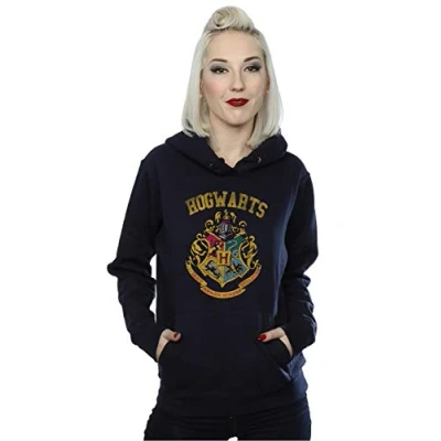 Image of Harry Potter Women&#039;s Hogwarts Varsity Hoodie Navy Blue Large