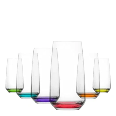 Image of LAV Coral Lal Coloured Tumblers Cocktails Water Juice 480ml/cc Set of 6 Boxed Gift