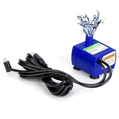 Image of Cat Fountain Pump,Replacement Pump for 2.4L Flower Pet Fountain,Super Silent Submersible Water with LED Light, DC5V 1.5W Low Power Consumption USB 5.9ft Cable