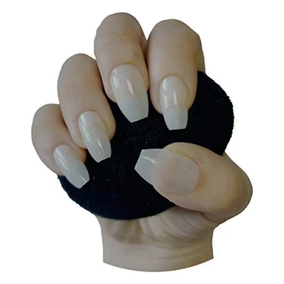 Image of 600 Pieces Short Coffin False Nail Tips NATURAL Full Cover Acrylic Press On Nails Professional Salon &amp; Home Use