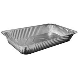 Image of Extra Large Disposable Aluminium Foil Baking/Roasting Pan/Tray (Gastronorm) Full Size Deep, 527 x 324 81 Box of 50 (Foil Lid available, sold separately)