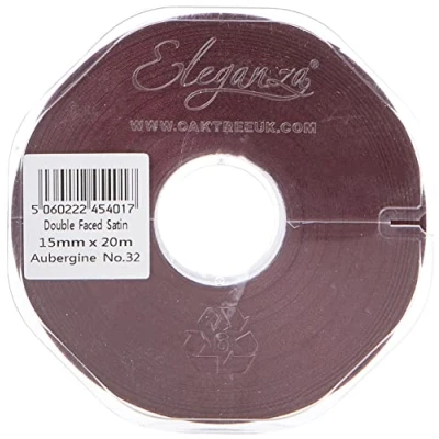 Image of ELEGANZA Double Faced Satin 15mm x 20m Aubergine No.32, 15 mm 20 m