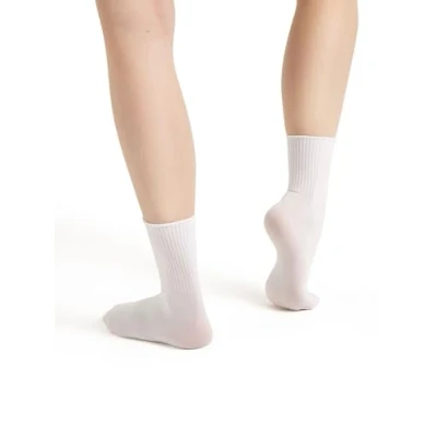 Image of Capezio Women&#039;s Ribbed Ballet Sock, White, One Size