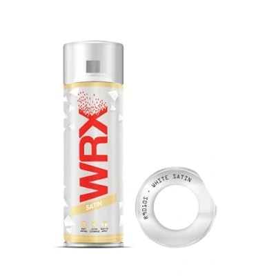 Image of WRX Spray Paint Satin White 400 ml Quality Brilliant Colours Perfect Finish All Purpose Interior/Exterior, Art, Crafts, Auto, Home Furniture, Garden 400ml (White Satin)