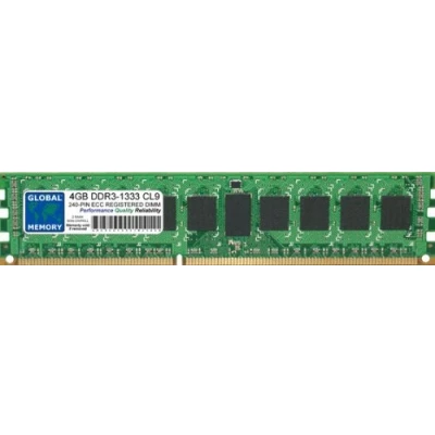 Image of 4GB DDR3 1333MHz PC3 10600 240 PIN ECC REGISTERED DIMM (RDIMM) MEMORY RAM COMPATIBLE WITH SERVERS/WORKSTATIONS/MOTHERBOARDS (2 RANK NON CHIPKILL)