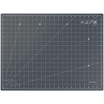 Image of Arteza Self Healing Rotary Cutting Mat, 18&quot;x24&quot; with Grid &amp; Non Slip Surface for Fabric, Paper, Vinyl, Plastic, Eco Friendly, Durable Flexible, Great Crafts, Quilting, Sewing, Scrapbooking