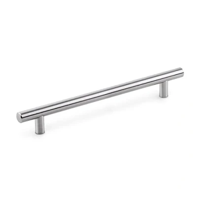 Image of Emuca Orlando Furniture Handle, 128 mm (5 inch) Interaxis, L178mm (7 inch), Satin Finished Nickel, Steel, 10 ut