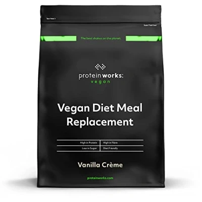Image of Protein Works Vegan Diet Meal Replacement , Nutritionally Complete 250 Calorie Shake Plant Based 7 Meals Vanilla Crème 500g