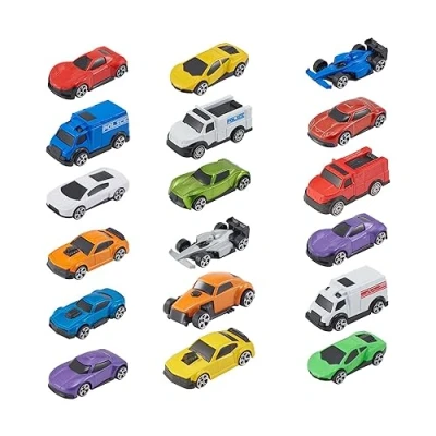 Image of Teamsterz Street Machines 18 Pack Car Playset Die Cast Vehicle Racing Set 3 Inch Track Cars 20 Play Vehicles For Ages 3+