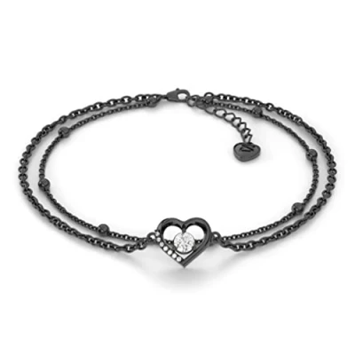 Image of SERASAR Anklet Ladies 925 Sterling Silver 18 carat Gold Jewellery Women&#039;s Girls&#039; Gift Idea Gifts for Girls Wedding Day Anniversary