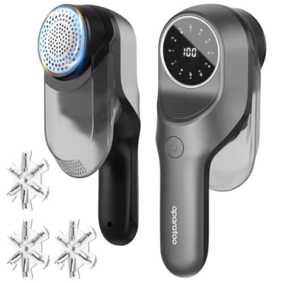 Image of Electric Lint Remover, USB Charging Fabric Shaver, Bobble Remover for Clothes Debobbler LED Digital Display Roller Wool Defuzzer Fluff Quick Effective (3 Blades Included)