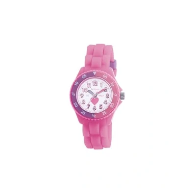 Image of Tikkers Kids Time Teacher Pink Rubber/Silicone Strap Watch TK0003 Heart Design