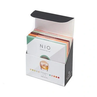 Image of NIO Cocktails Aperitif at Home Box, 5 x 10 cl Pre Mixed, Ready to Serve Drinks (Negroni, Cosmopolitan, Daiquiri, Espresso Martini, Tommy&#039;s Margarita), Gift Pack, 50