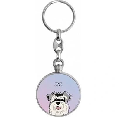 Image of Toff London Grey Miniature Schnauzer Dog Head Keyring