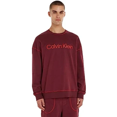 Image of Calvin Klein Men Sweatshirt L/S Cotton, Red (Tawny Port), M